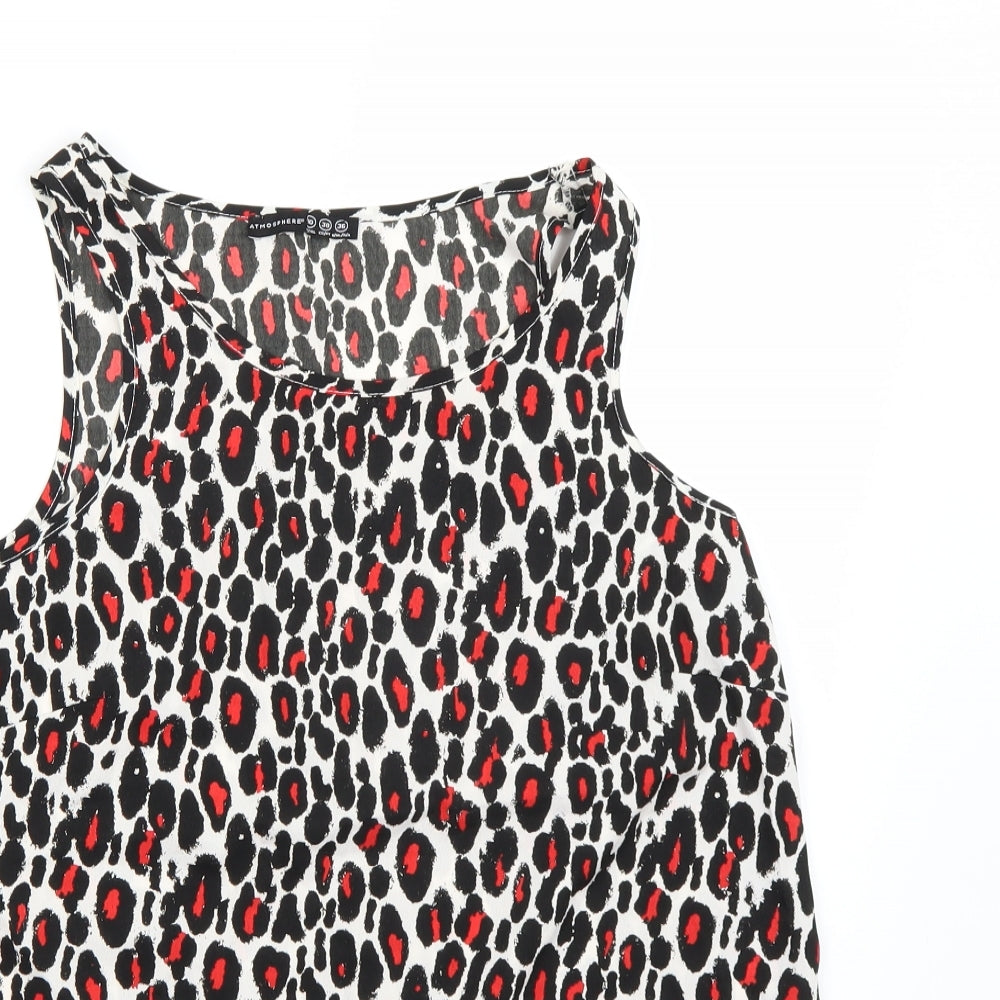 Atmosphere Womens White Animal Print Chiffon Camisole Tank Size 10
