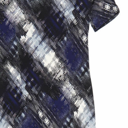 Marks and Spencer Womens Blue Geometric  A-Line  Size 8