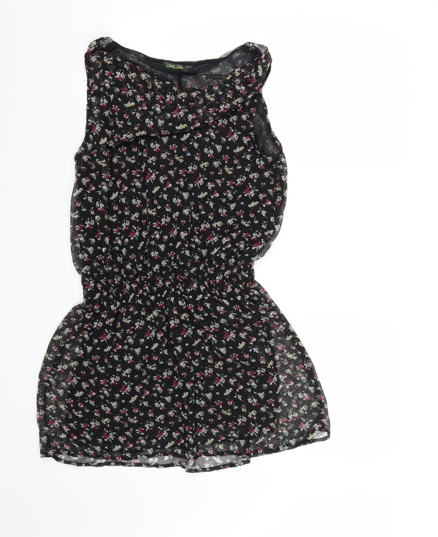 Miss Harvey Womens Black Floral Chiffon A-Line  Size 10