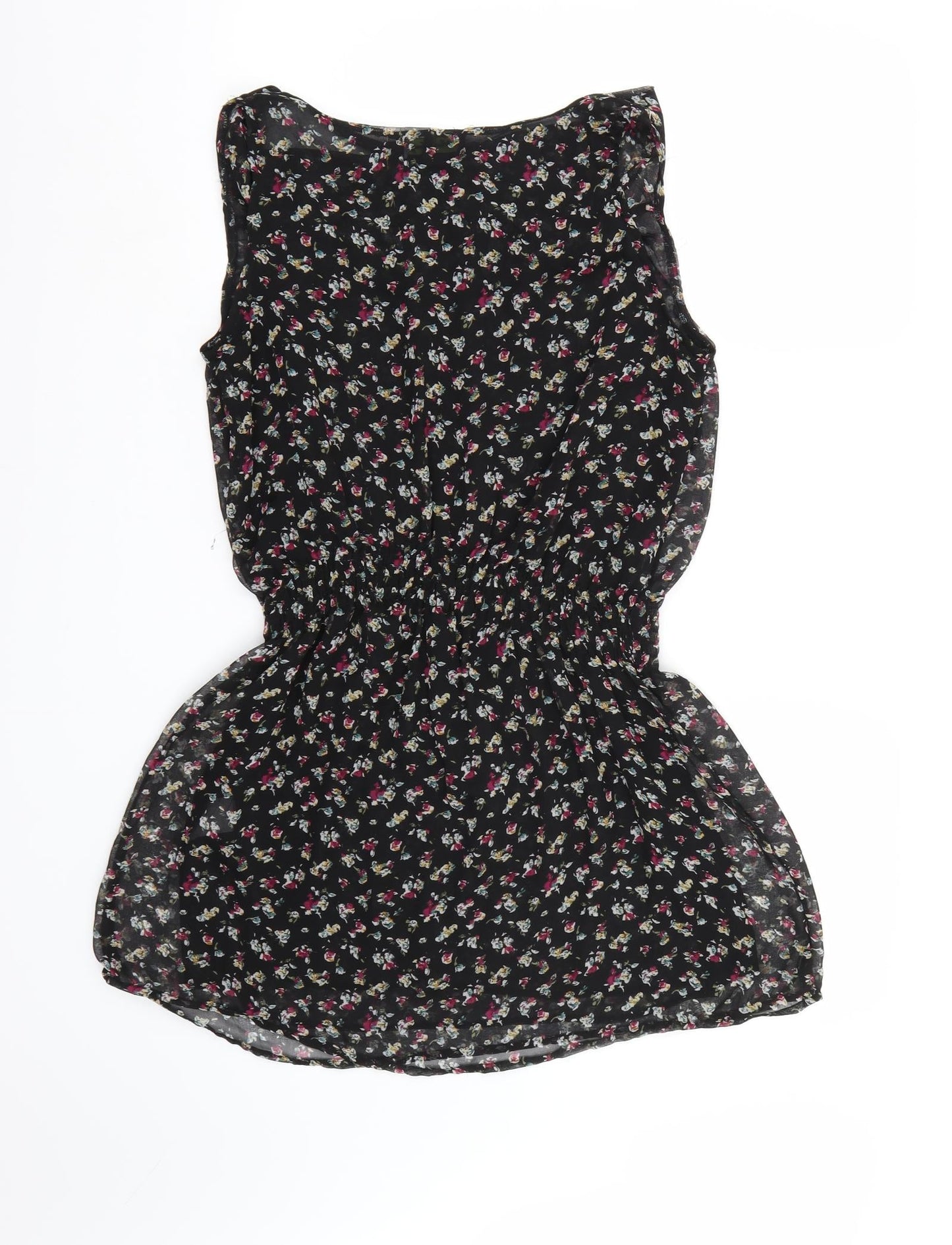 Miss Harvey Womens Black Floral Chiffon A-Line  Size 10