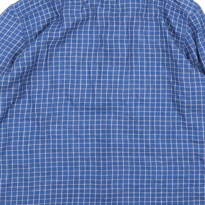 Mens UK Size M JACHS Blue  Button-Up Long Sleeve Casual Shirt