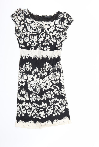 Warehouse Womens Black Floral  A-Line  Size 12