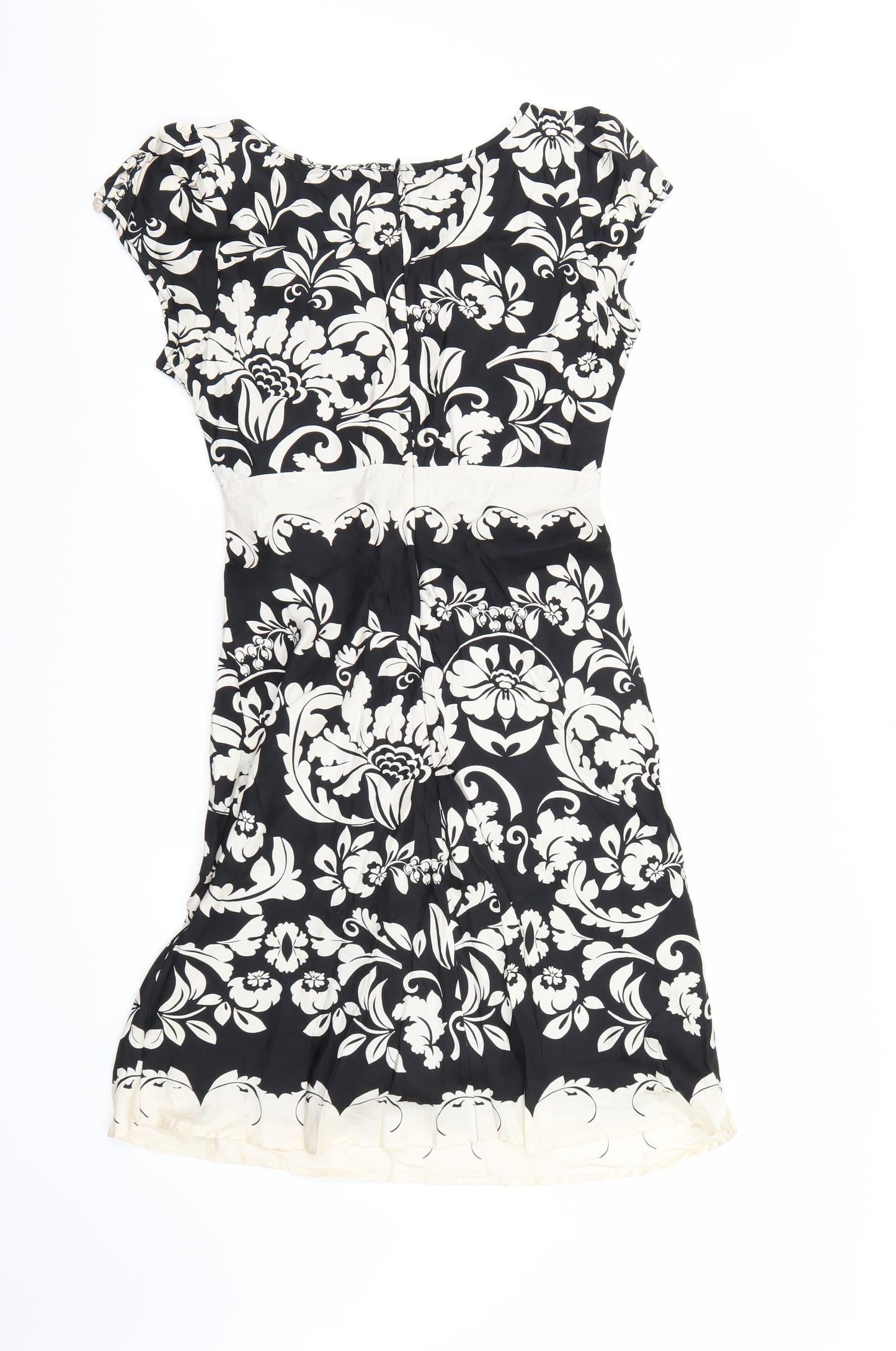 Warehouse Womens Black Floral  A-Line  Size 12