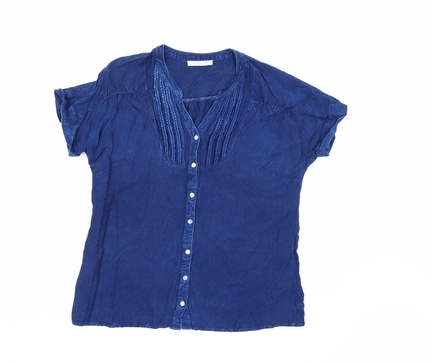 Anna Rose Womens Blue  Denim Basic T-Shirt Size 14
