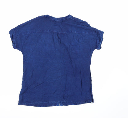 Anna Rose Womens Blue  Denim Basic T-Shirt Size 14