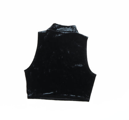 FOREVER 21 Womens Blue  Velour Cropped Tank Size L