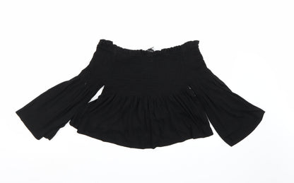 Womens UK Size 12 New Look Black Basic Blouse