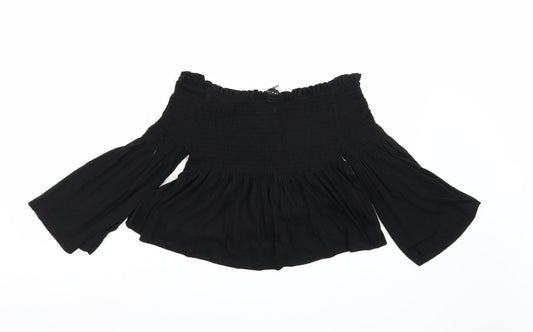 Womens UK Size 12 New Look Black Basic Blouse