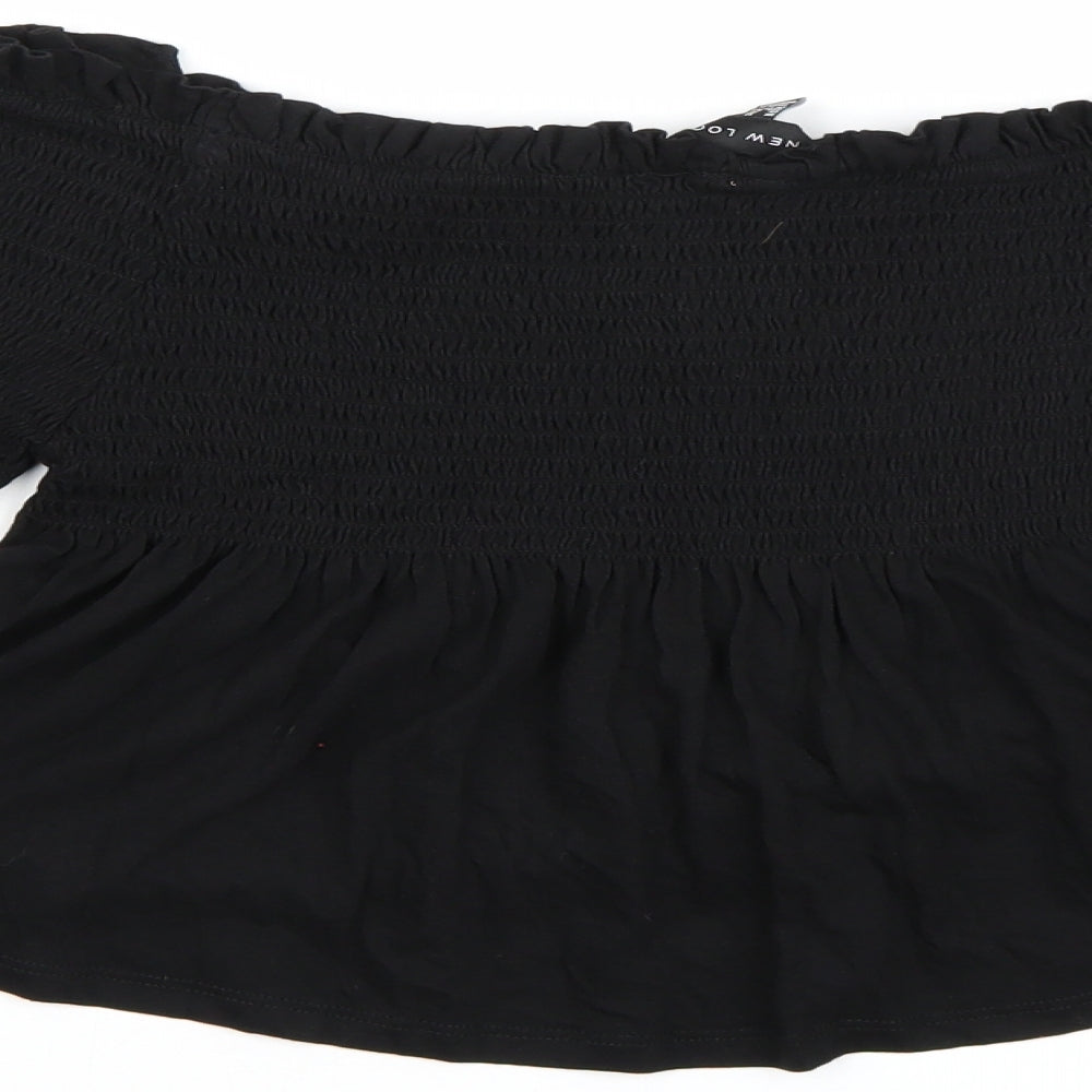 Womens UK Size 12 New Look Black Basic Blouse