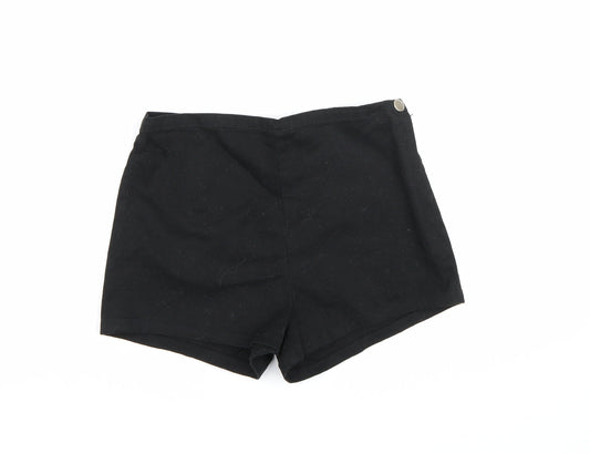 FOREVER 21 Womens Black  Denim Hot Pants Shorts Size M
