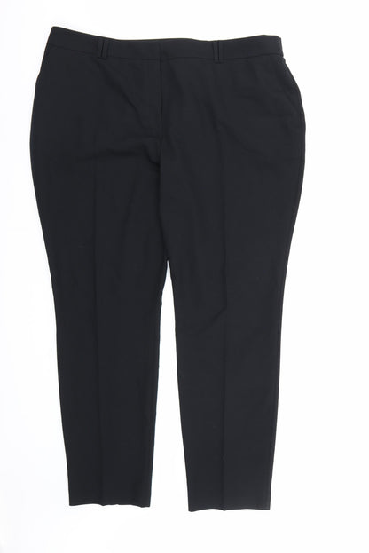 Womens UK Size 20 Bonmarché Regular Fit Dress Pants Black Trousers