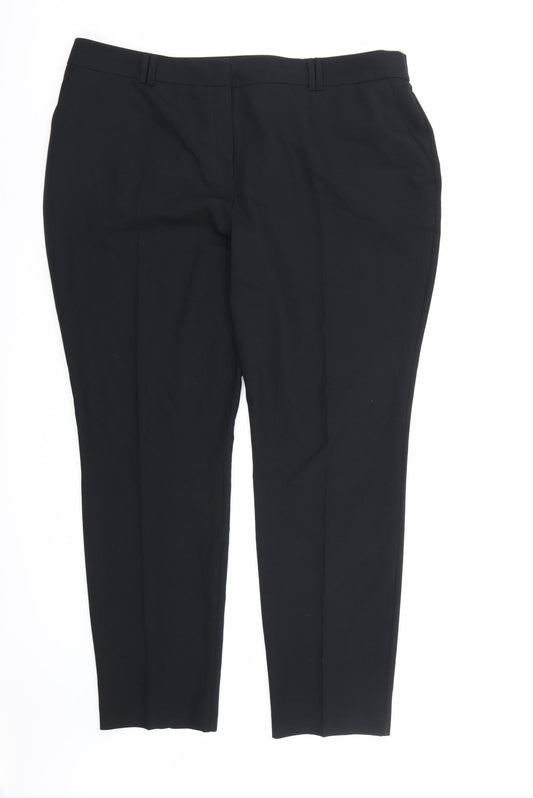 Womens UK Size 20 Bonmarché Regular Fit Dress Pants Black Trousers