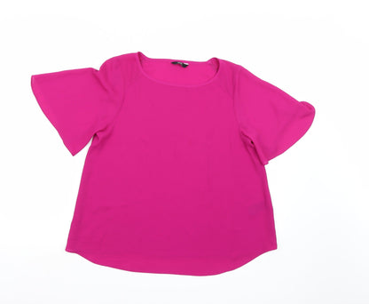 F&F Womens Purple  Chiffon Basic Blouse Size 10