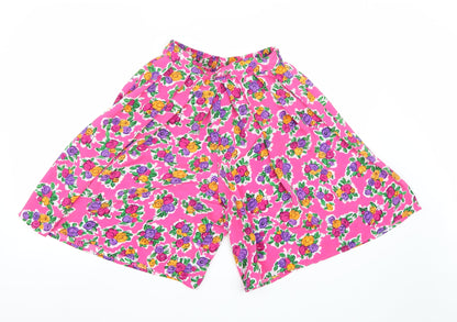 George Womens Pink Fair Isle  Paperbag Shorts Size 10