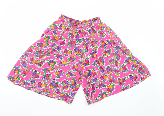 George Womens Pink Fair Isle  Paperbag Shorts Size 10