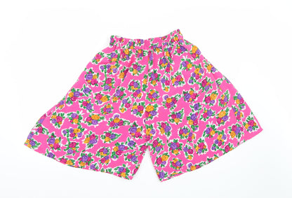 George Womens Pink Fair Isle  Paperbag Shorts Size 10