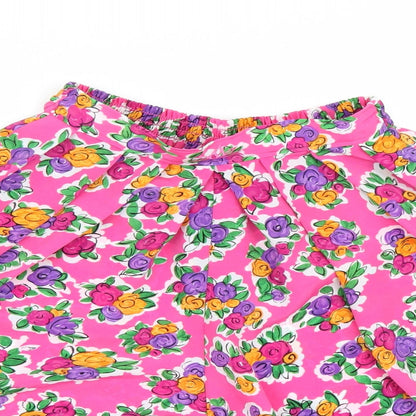 George Womens Pink Fair Isle  Paperbag Shorts Size 10