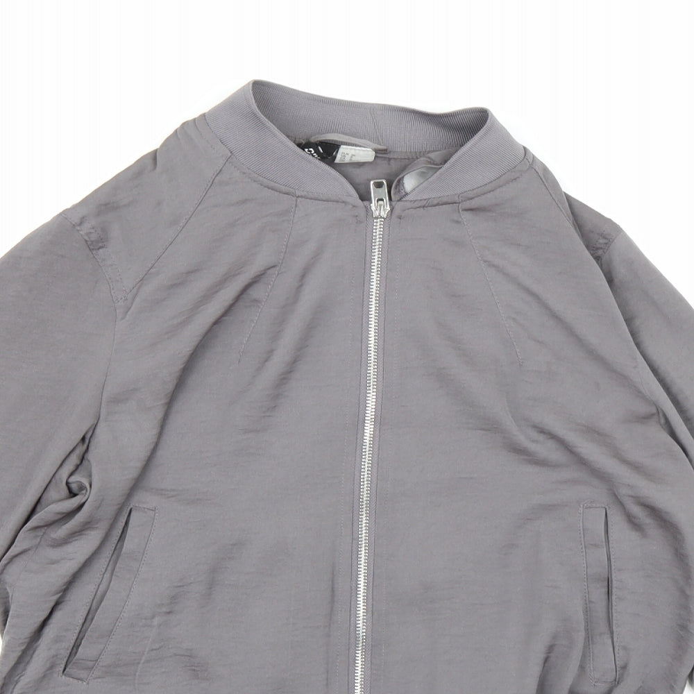 Divided by H&M Womens Grey  Satin Jacket  Size 10