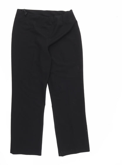 elite Womens Black   Trousers  Size 12 L28 in