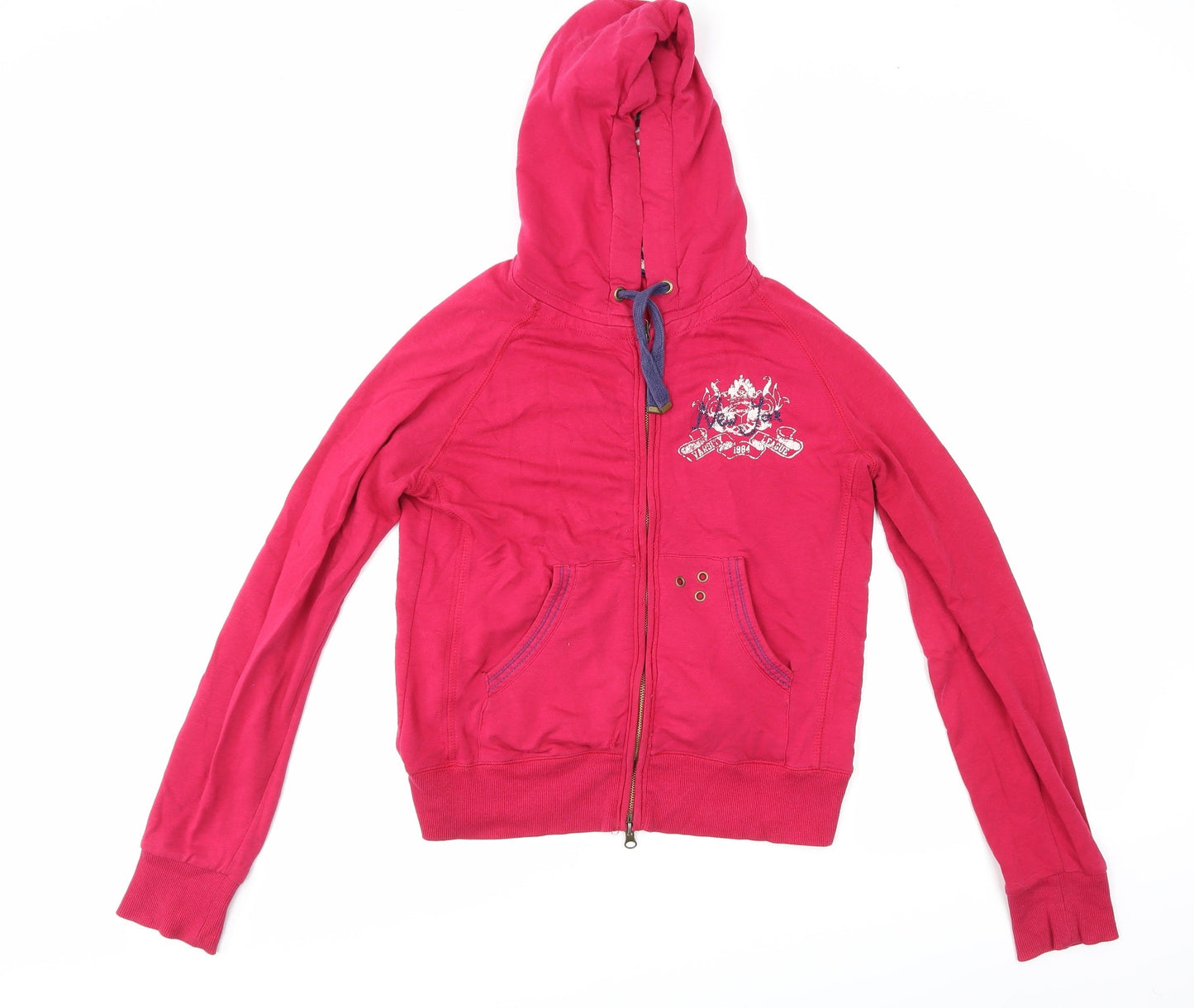 Denim & Co. Womens Purple   Full Zip Hoodie