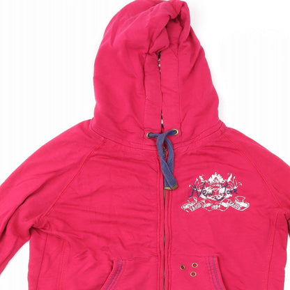 Denim & Co. Womens Purple   Full Zip Hoodie