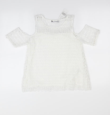 Womens UK Size 8 Select Ivory Basic Blouse