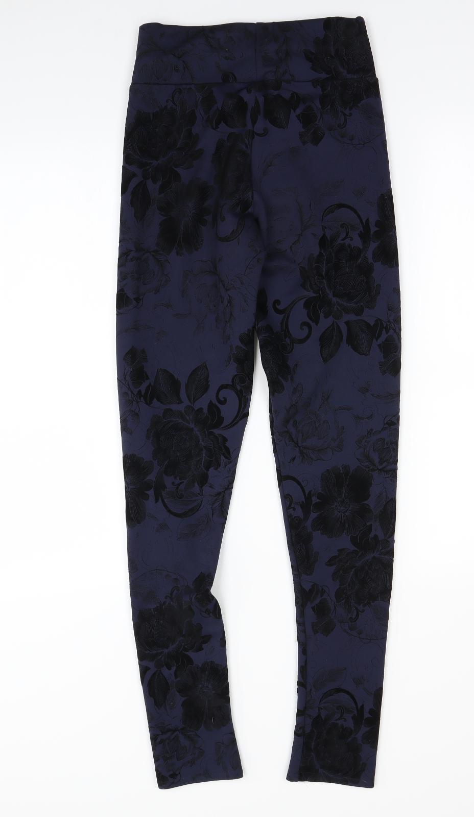 Blonde + Blonde Womens Blue Floral  Jegging Leggings Size 6 L28 in