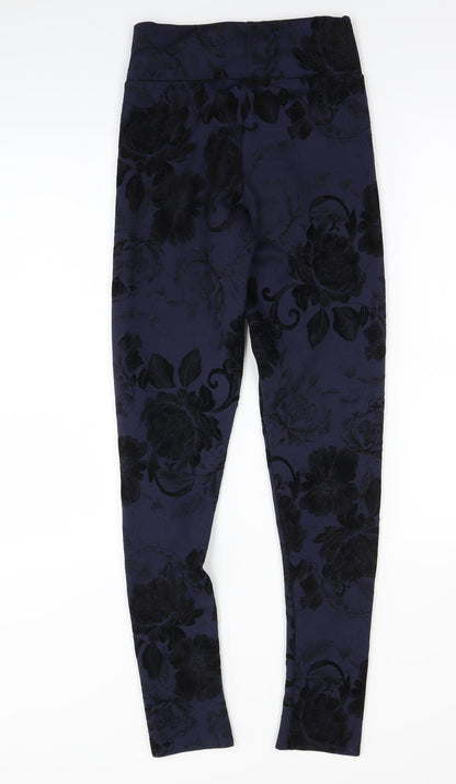 Blonde + Blonde Womens Blue Floral  Jegging Leggings Size 6 L28 in