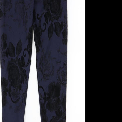 Blonde + Blonde Womens Blue Floral  Jegging Leggings Size 6 L28 in