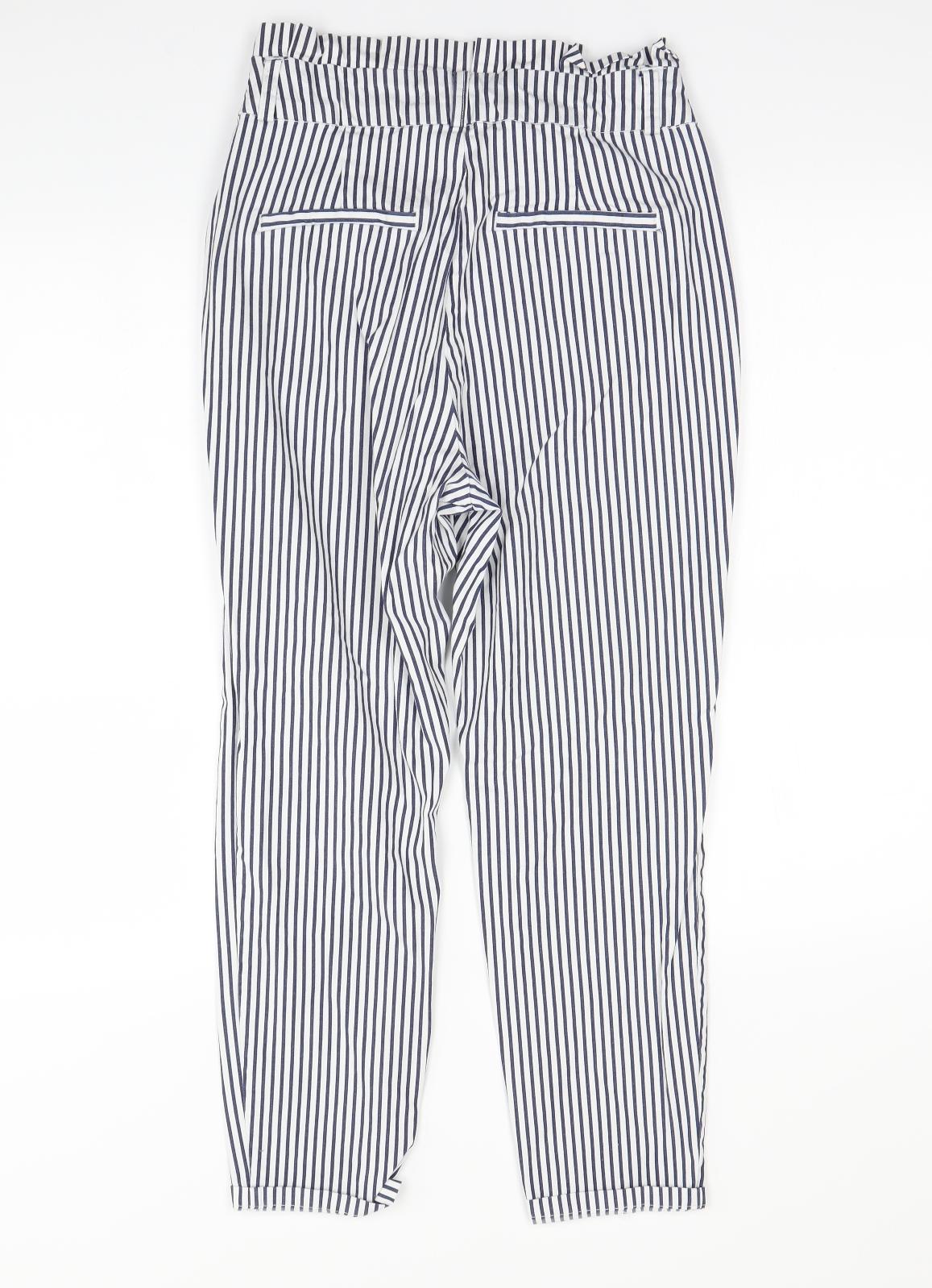 Vera Moda Womens White Striped  Trousers  Size S L28.5 in