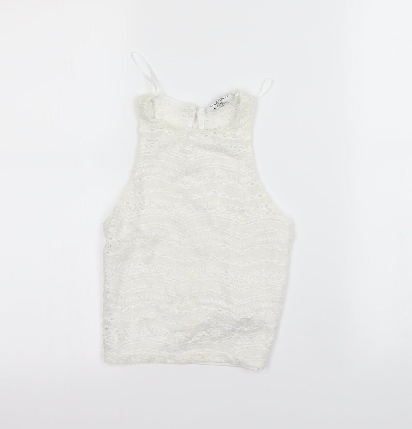Womens UK Size 6 New Look Ivory Cropped Tank