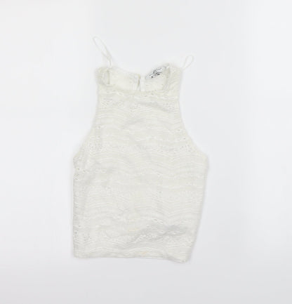 Womens UK Size 6 New Look Ivory Cropped Tank