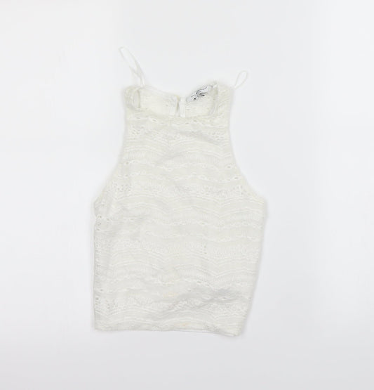 Womens UK Size 6 New Look Ivory Cropped Tank