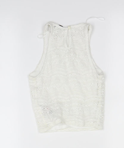 Womens UK Size 6 New Look Ivory Cropped Tank