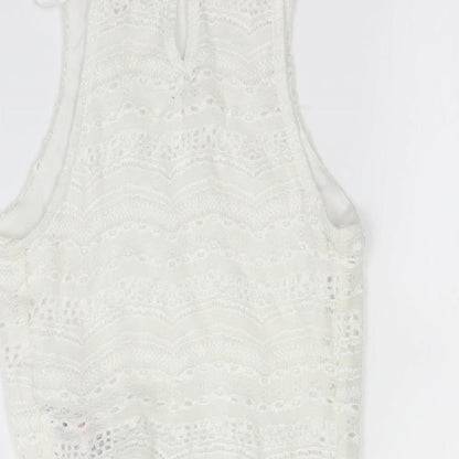 Womens UK Size 6 New Look Ivory Cropped Tank