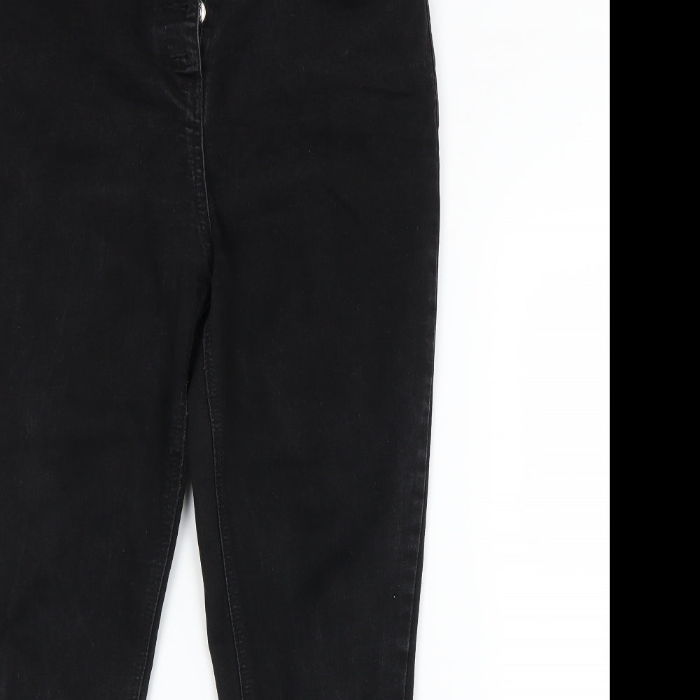 Womens UK Size 14 Papaya Regular Fit Straight Black Jeans