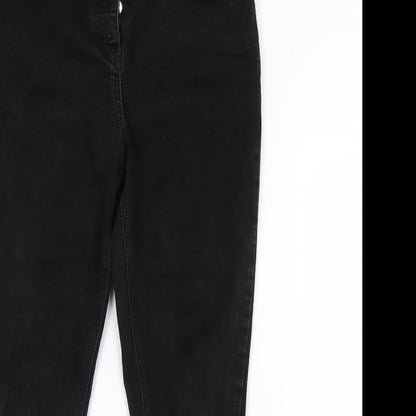 Womens UK Size 14 Papaya Regular Fit Straight Black Jeans