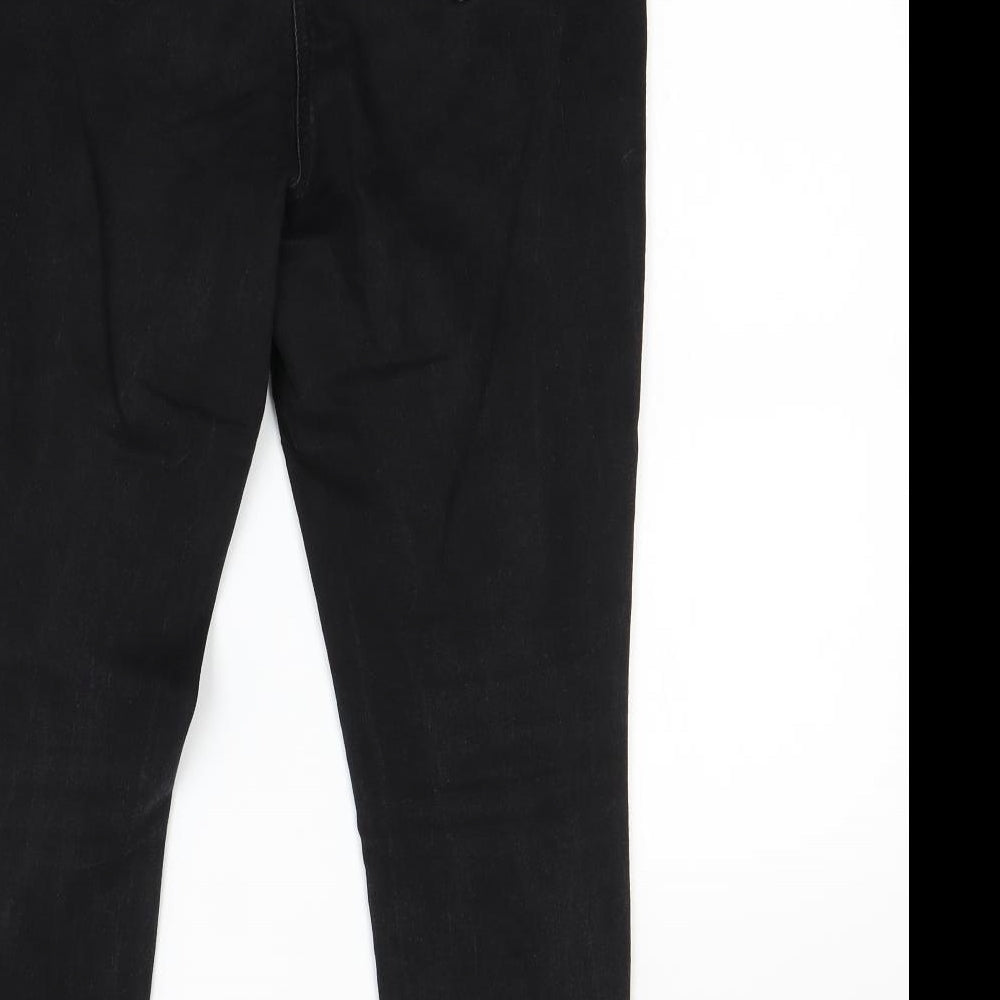 Womens UK Size 14 Papaya Regular Fit Straight Black Jeans