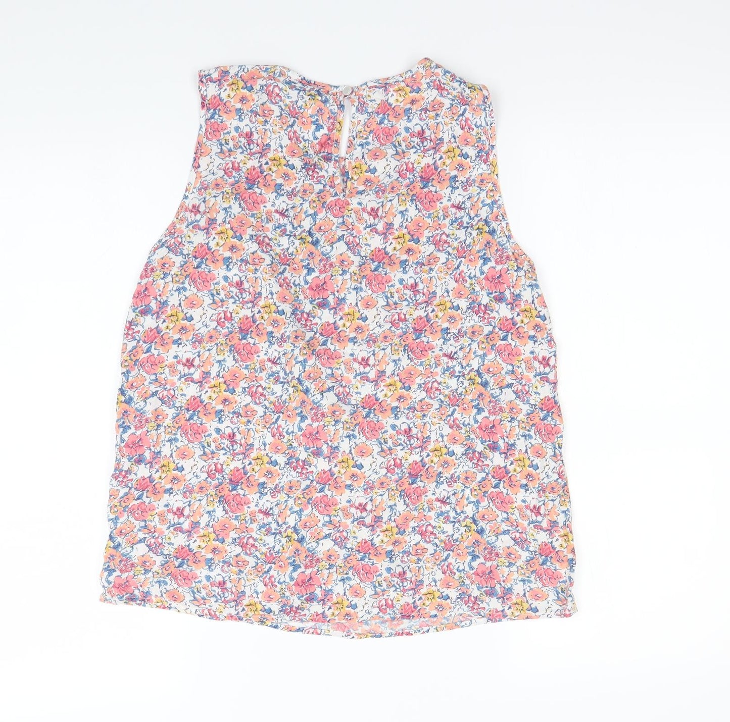 F&F Womens White Floral  Basic Tank Size 8