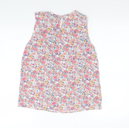 F&F Womens White Floral  Basic Tank Size 8