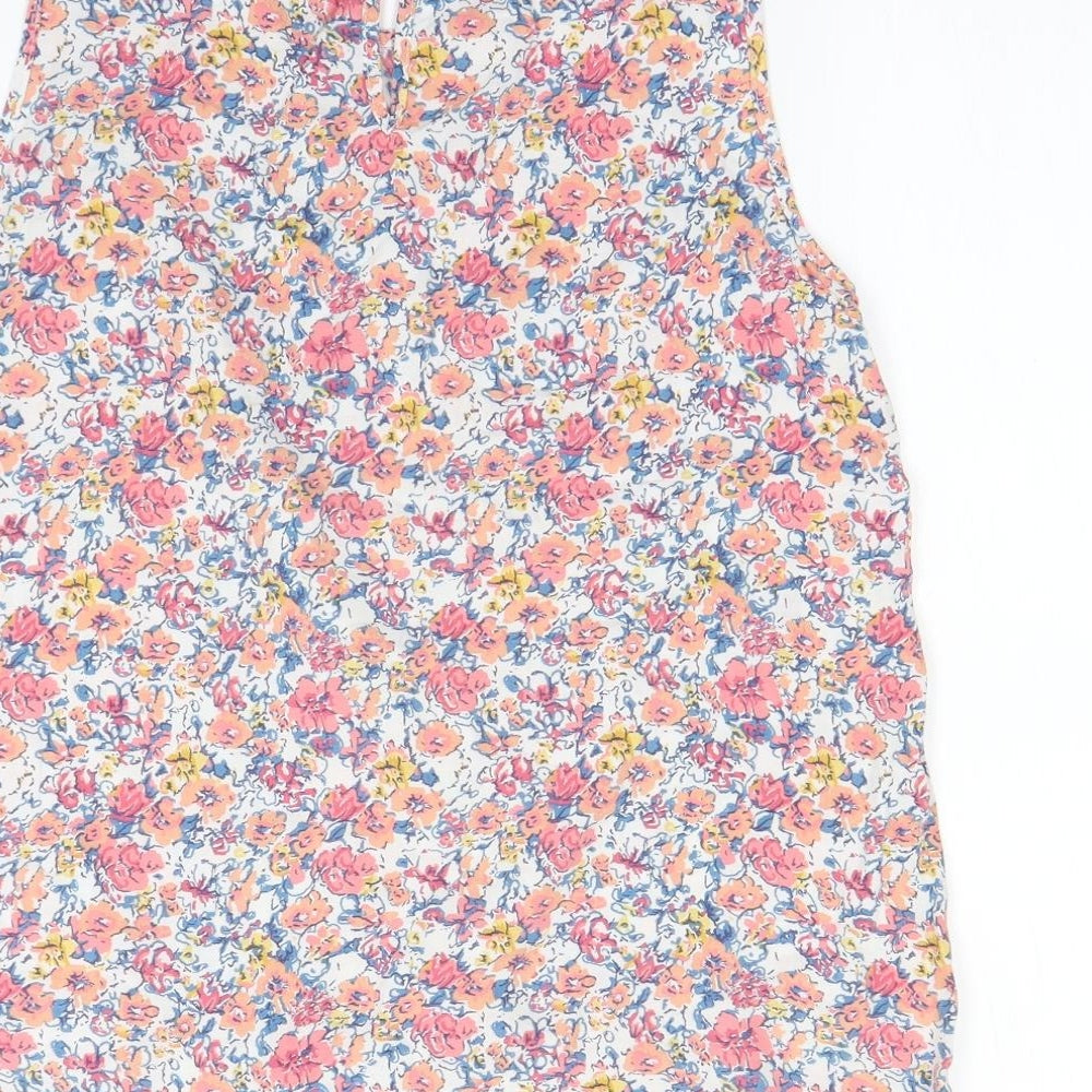 F&F Womens White Floral  Basic Tank Size 8