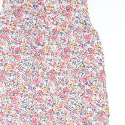 F&F Womens White Floral  Basic Tank Size 8