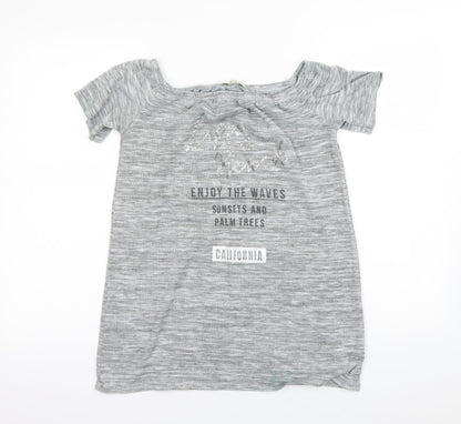 Papaya Womens Grey   Basic T-Shirt Size 10