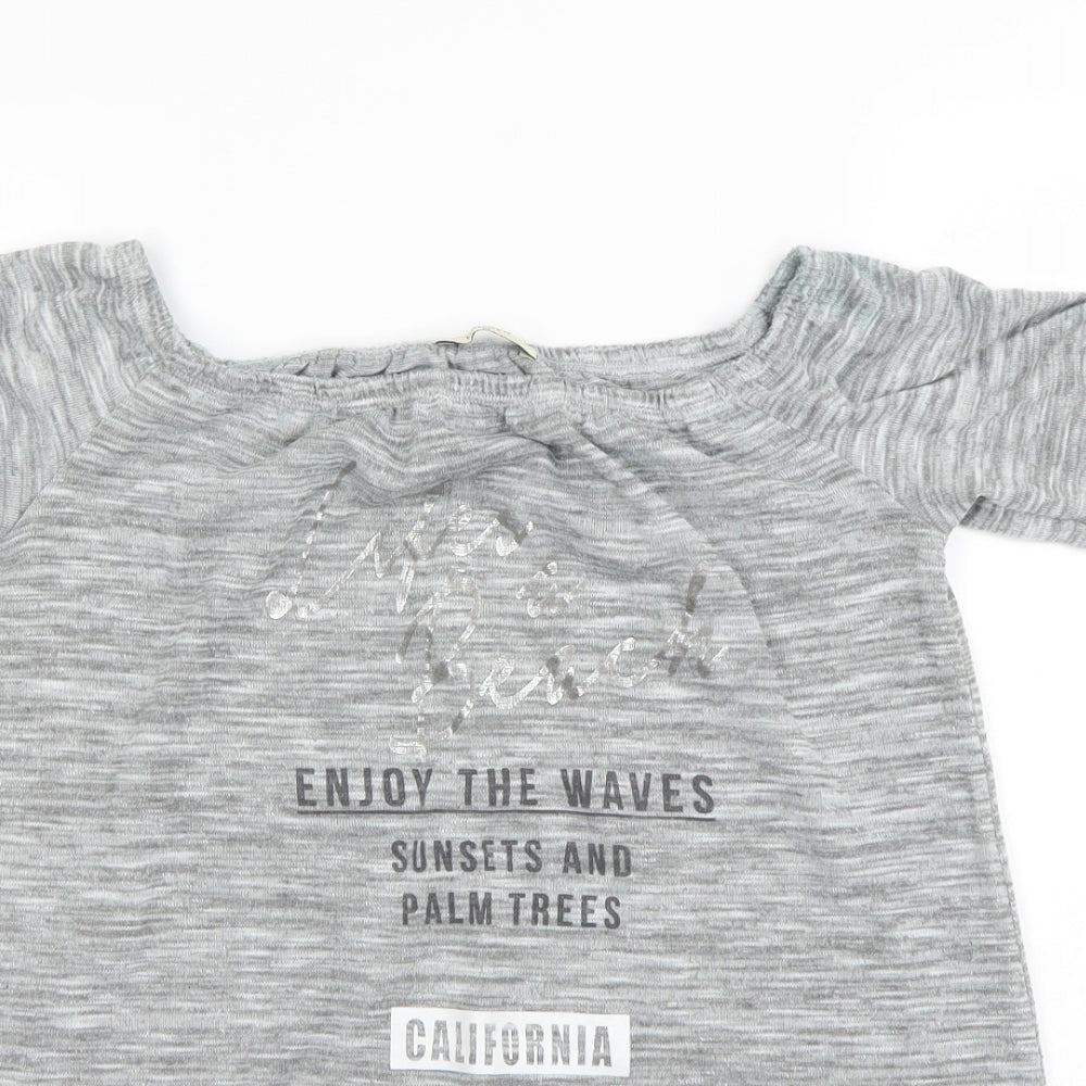 Papaya Womens Grey   Basic T-Shirt Size 10