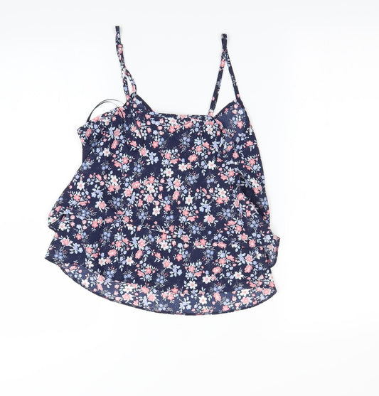Miss Selfridge Womens Blue Floral  Camisole Blouse Size 8