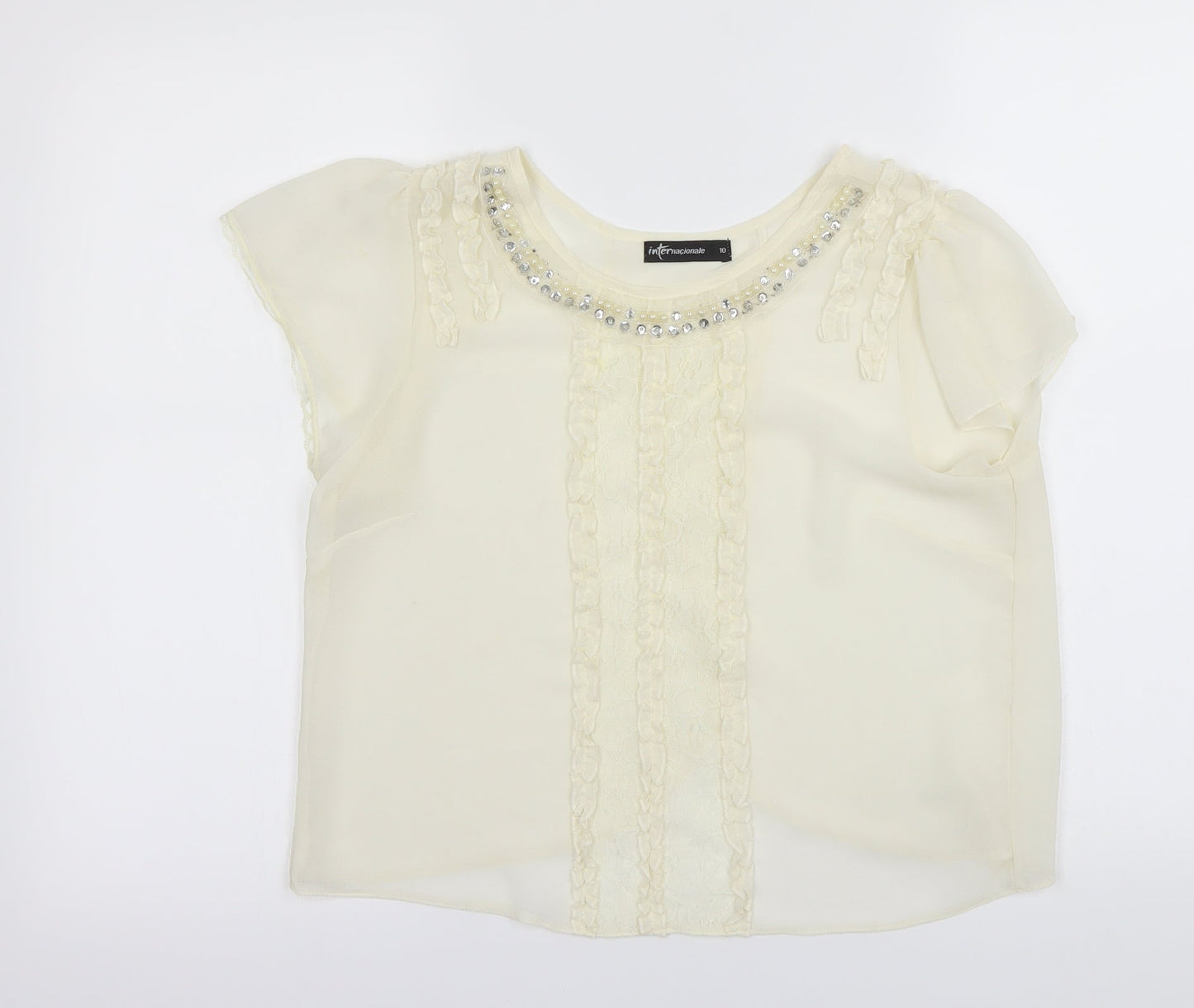Internationale Womens Ivory   Camisole Blouse Size 10