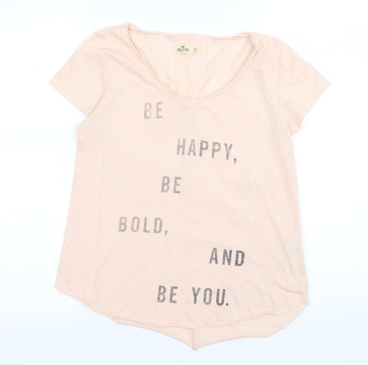 Womens UK Size XS Hollister Pink Basic T-Shirt