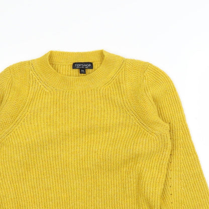 Topshop Womens Yellow   Pullover Jumper Size 6