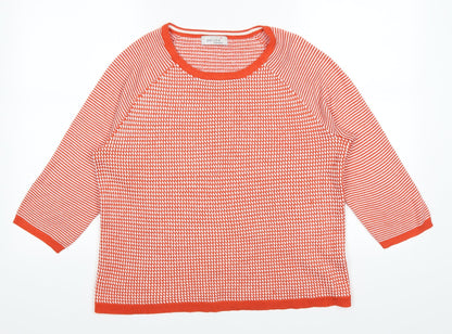 Marks & Spencer Womens Orange Polka Dot  Pullover Jumper Size 14