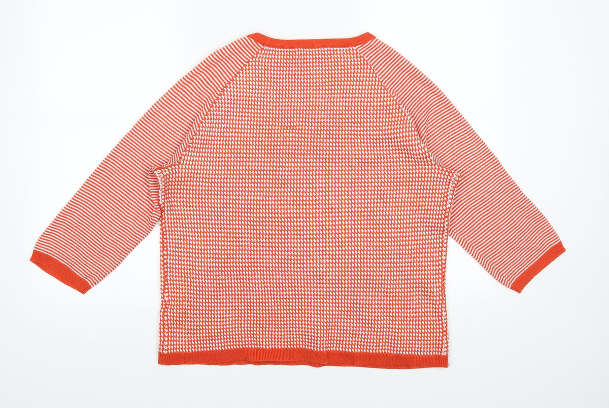 Marks & Spencer Womens Orange Polka Dot  Pullover Jumper Size 14